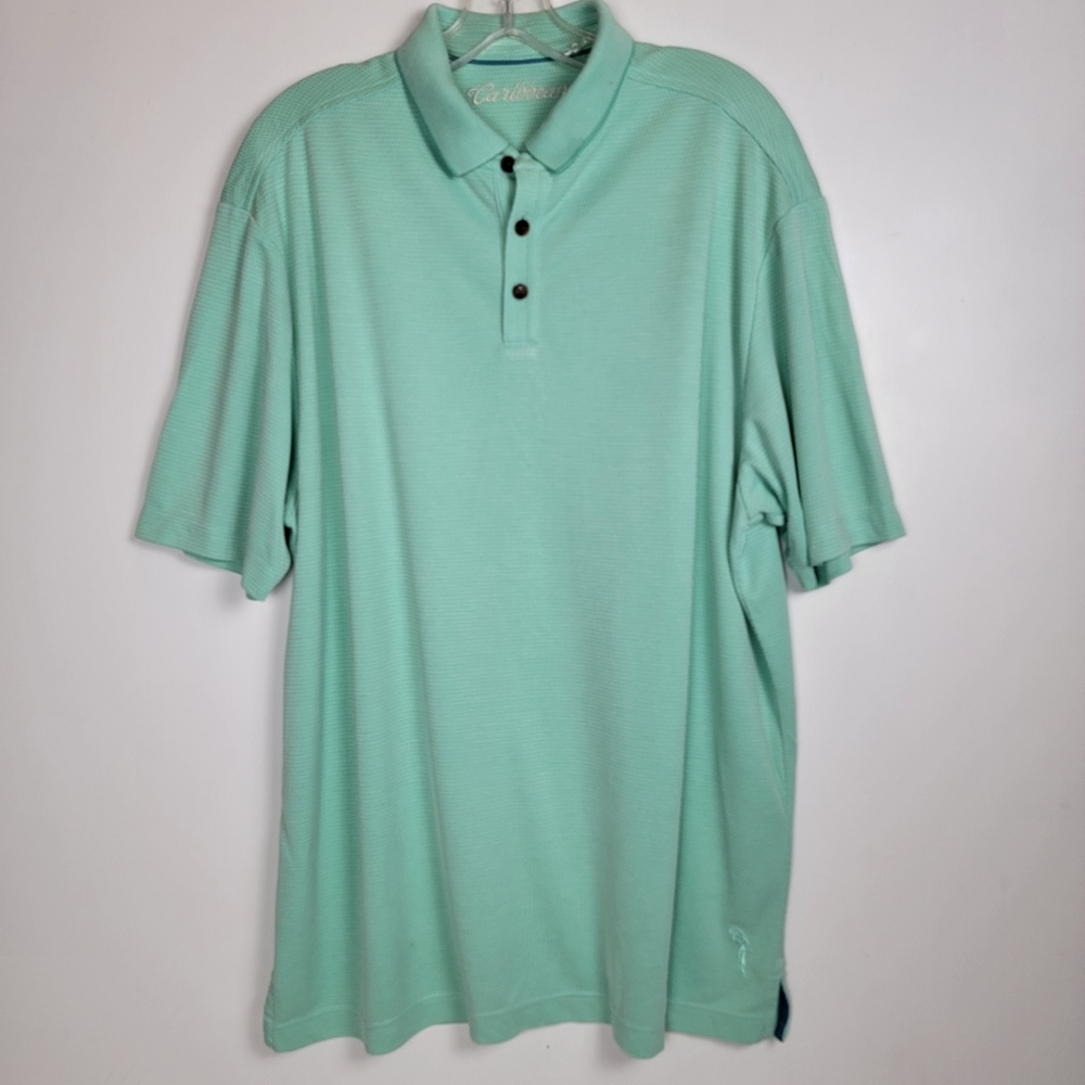 Caribbean Mint Green Golf Polo Shirt, Like New, Size Large